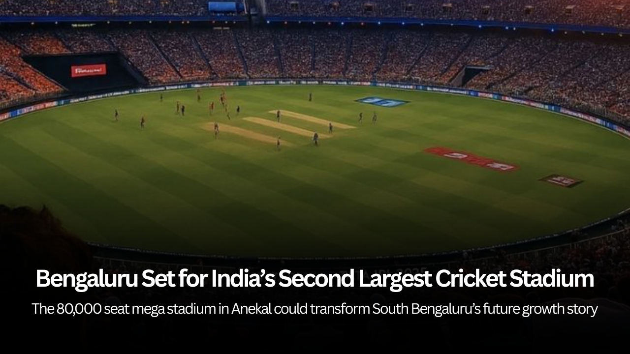 Bengaluru Set to Get India’s Second Largest Cricket Stadium in Anekal with 80,000 Seating Capacity