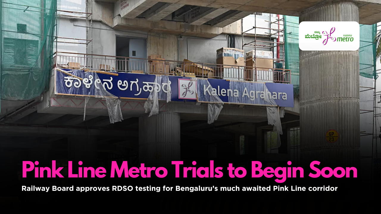 RDSO Trials for Bengaluru Pink Line Metro Trains to Begin by April End as Railway Board Gives Approval