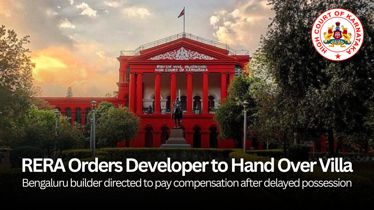 RERA Orders Bengaluru Developer to Hand Over Villa and Pay Compensation to Homebuyer After Delay