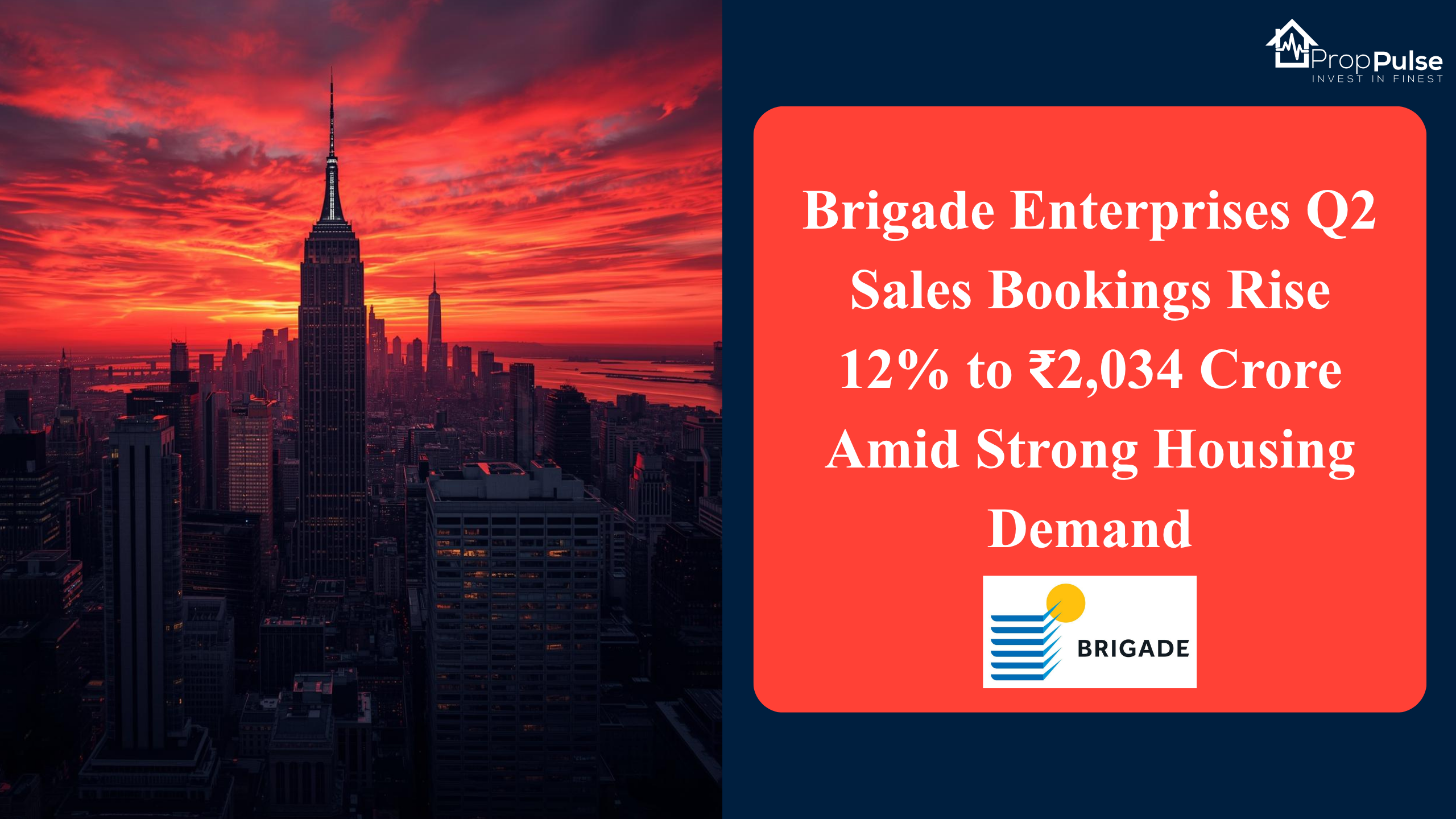 Brigade Enterprises Q2 Sales Bookings Rise 12% to ₹2,034 Crore Amid Strong Housing Demand